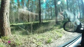 Fiatal barinő a kocsiban közösül
